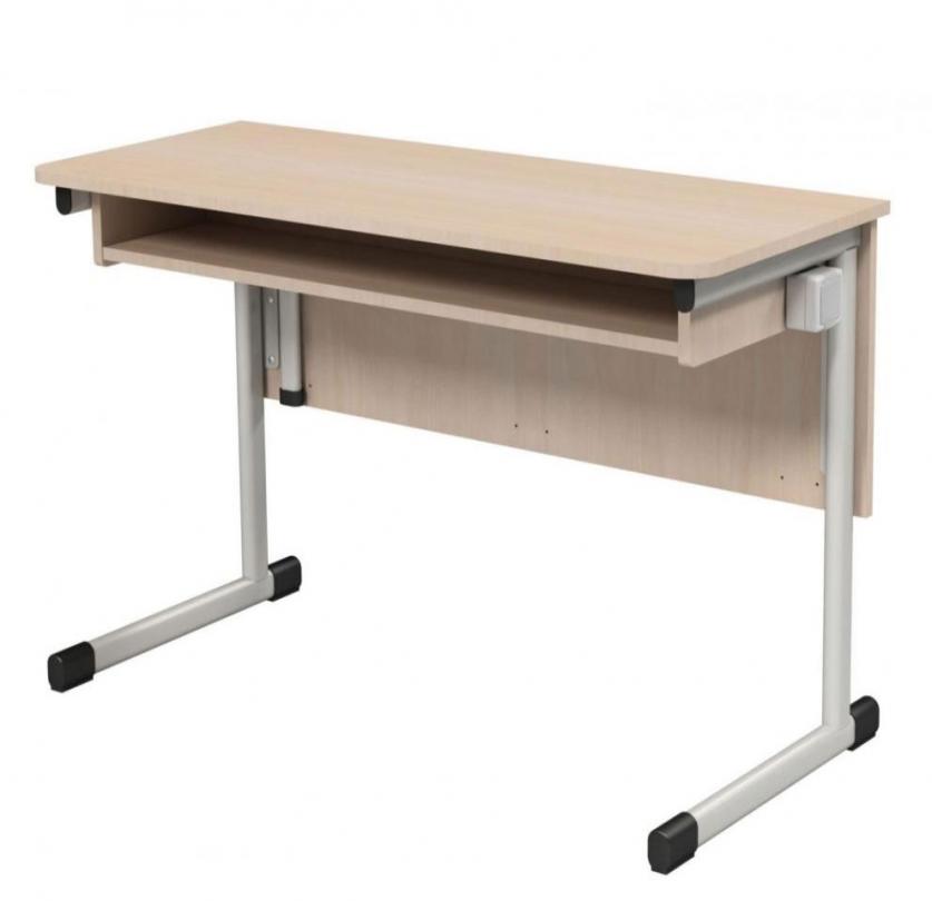 Стіл письмовий, АНШАР ГРУП (0305), з розетками та кронштейном, 1200х500х760 мм, каркас - металева плоскоовальна труба,